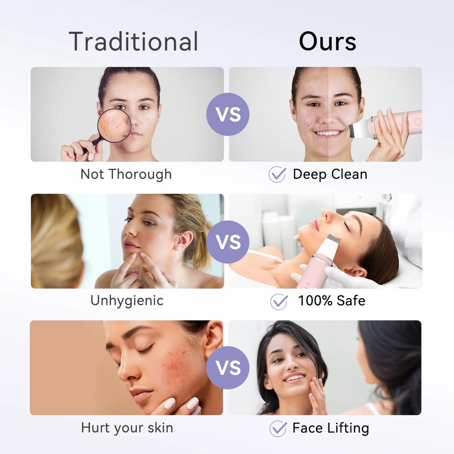 Éclatelle Ultrasonic Skin Scrubber with EMS & Ion Technology