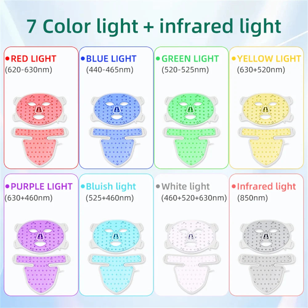 Éclatelle LED Skin Rejuvenation Mask – 8-Color Light Therapy for Face & Neck