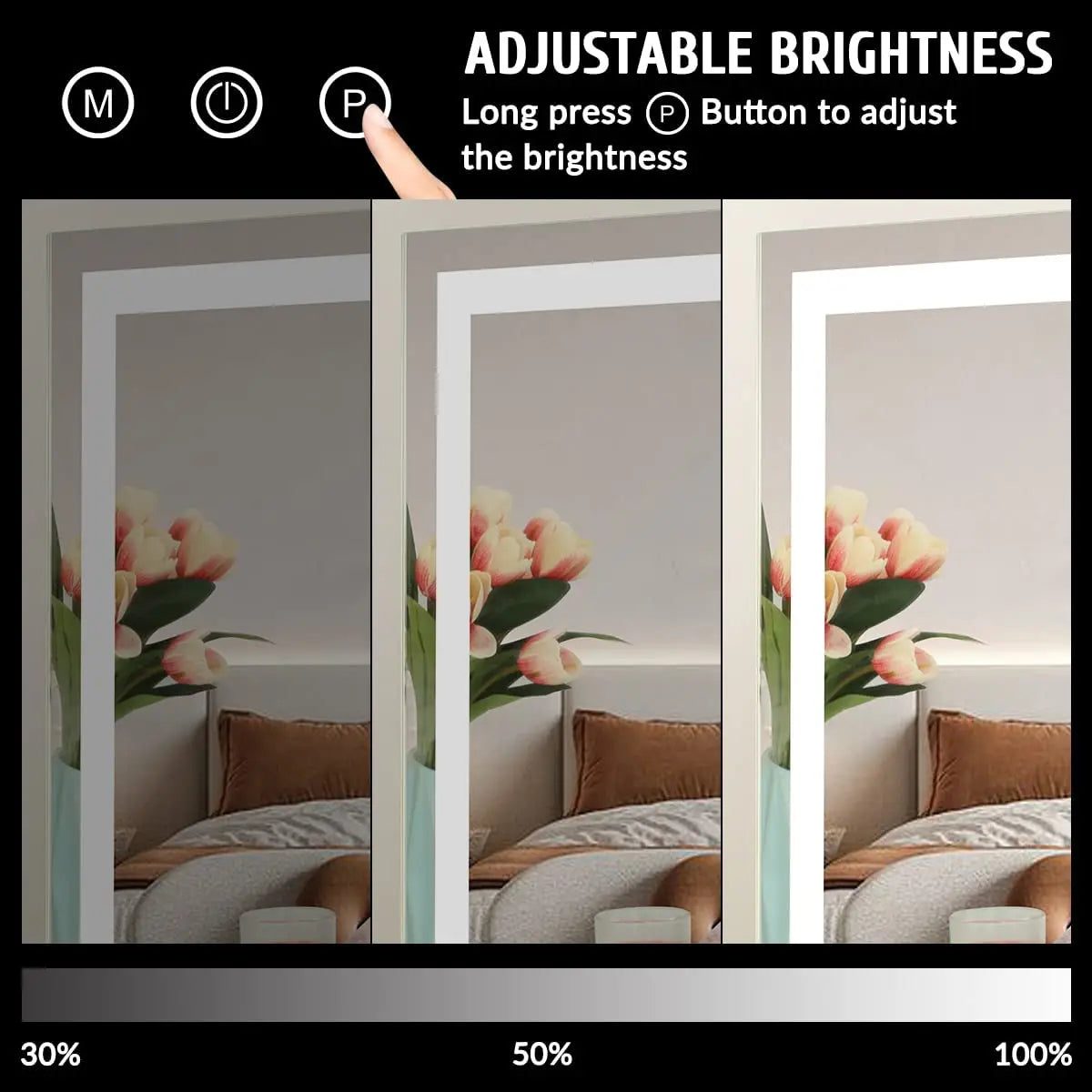 Éclatelle LED Vanity Mirror with Adjustable Brightness