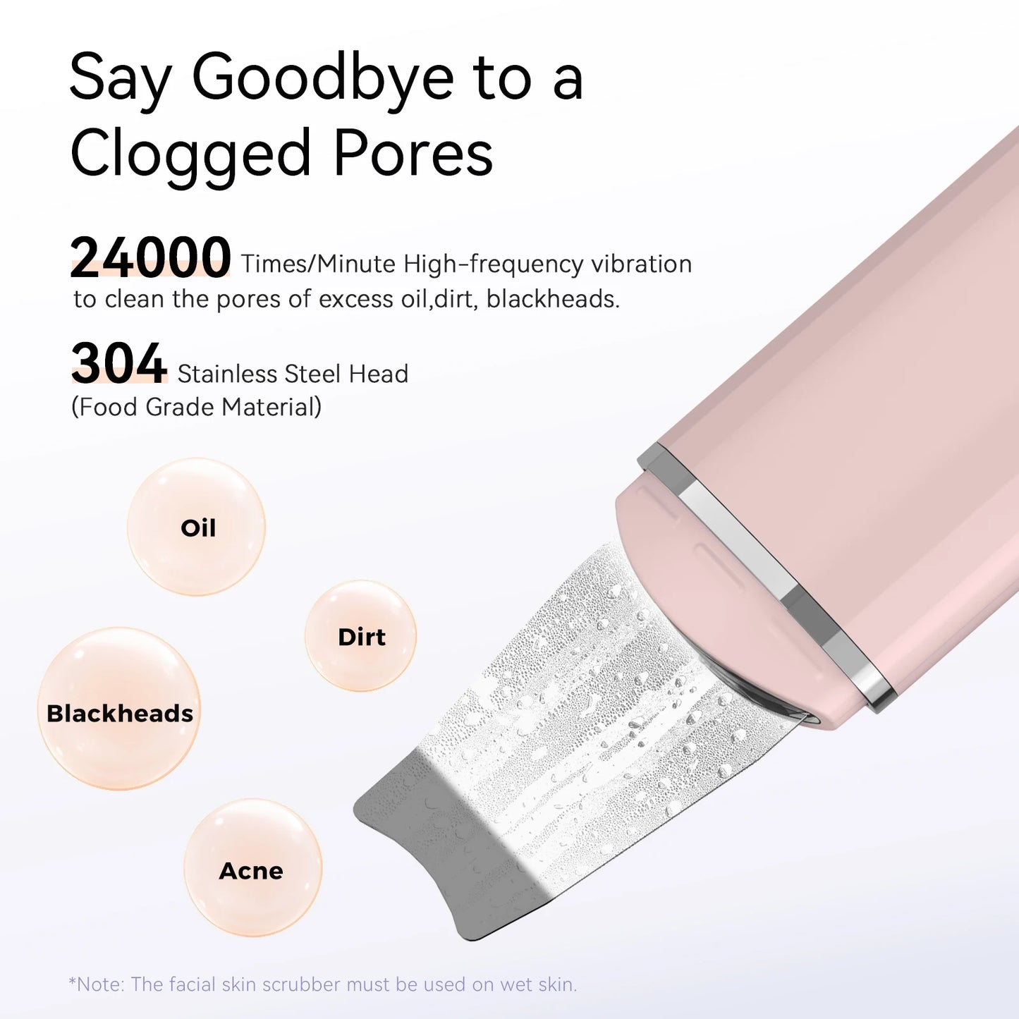 Éclatelle Ultrasonic Skin Scrubber with EMS & Ion Technology