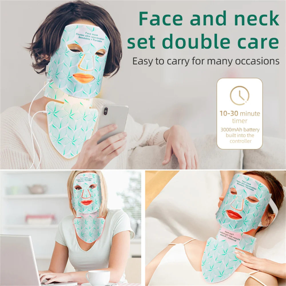 Éclatelle LED Skin Rejuvenation Mask – 8-Color Light Therapy for Face & Neck