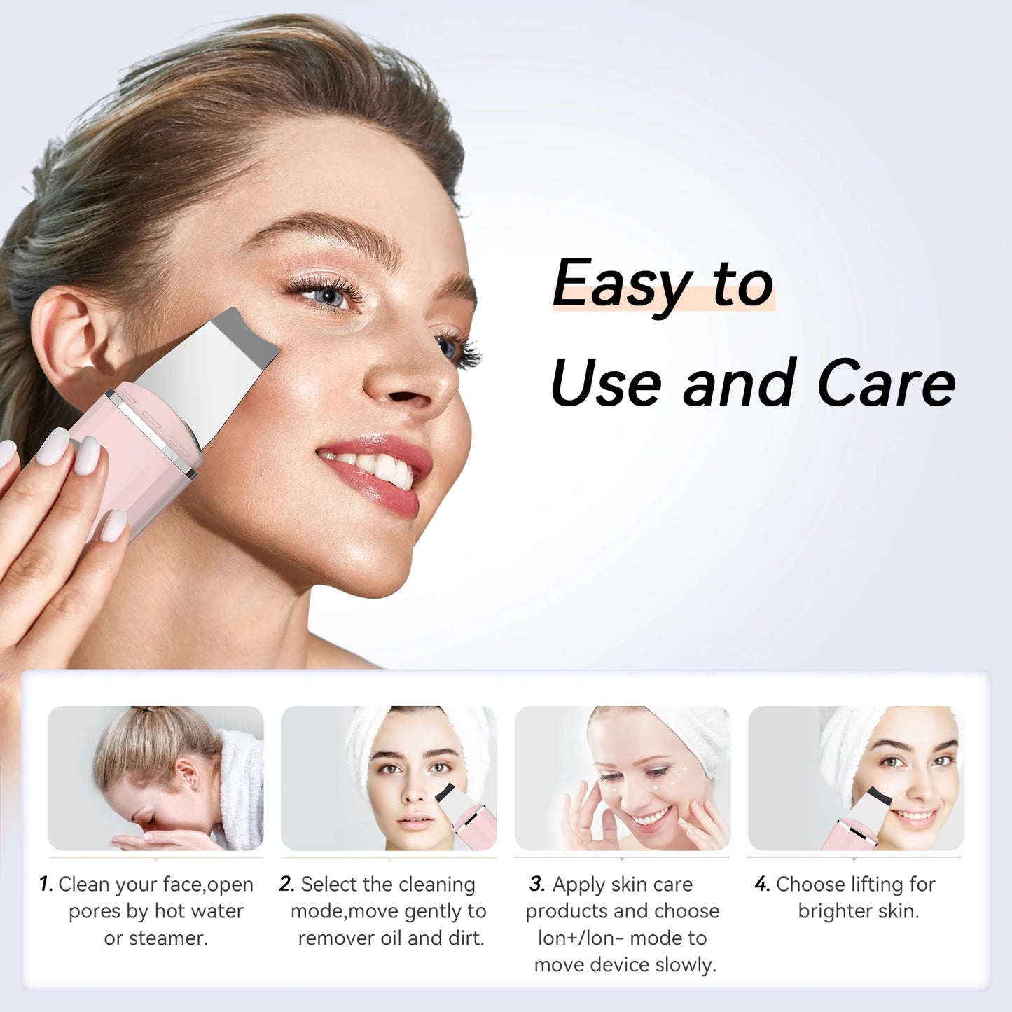 Éclatelle Ultrasonic Skin Scrubber with EMS & Ion Technology