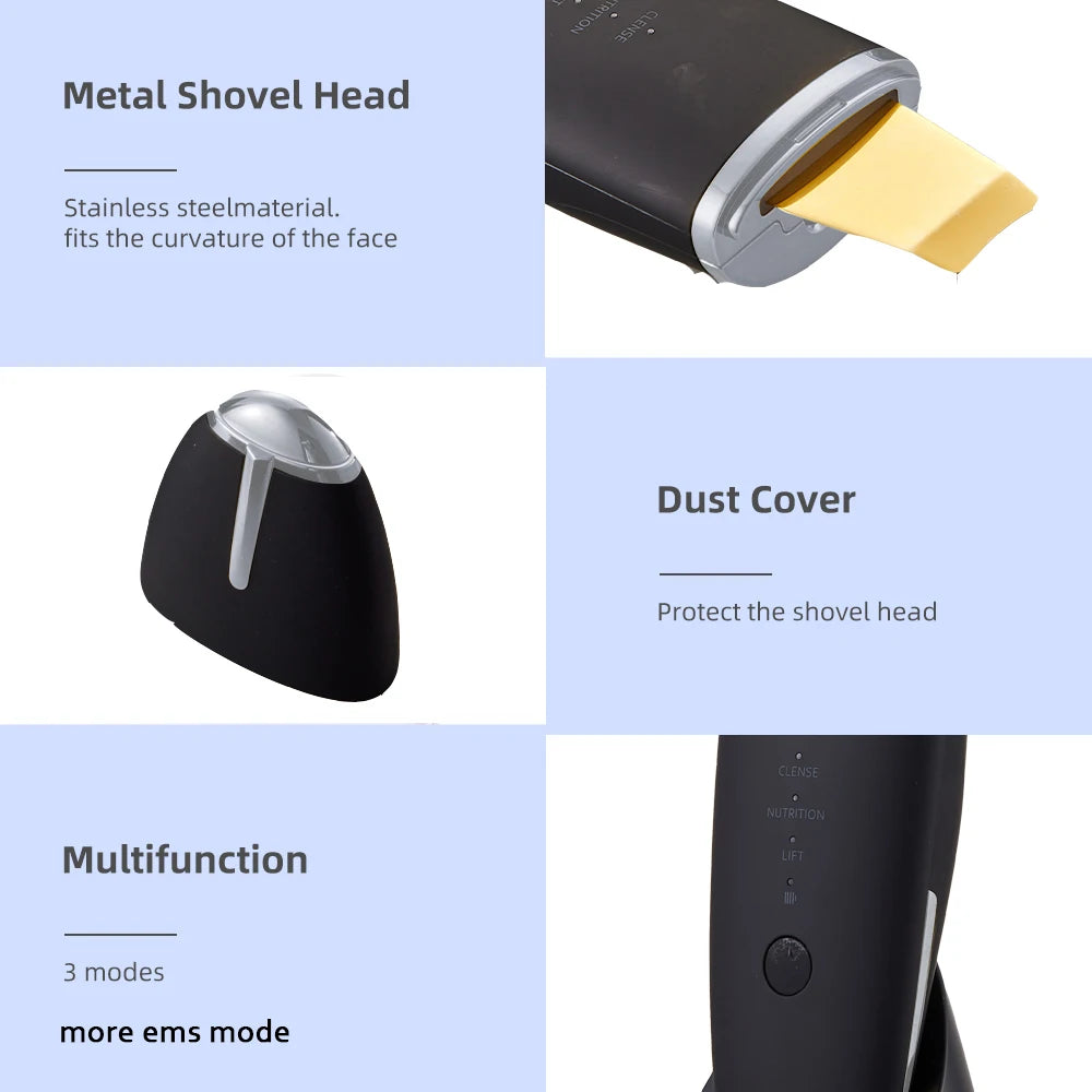 Éclatelle 24K Ultrasonic Skin Scrubber – Deep-Cleansing, EMS Lifting & Ion Therapy