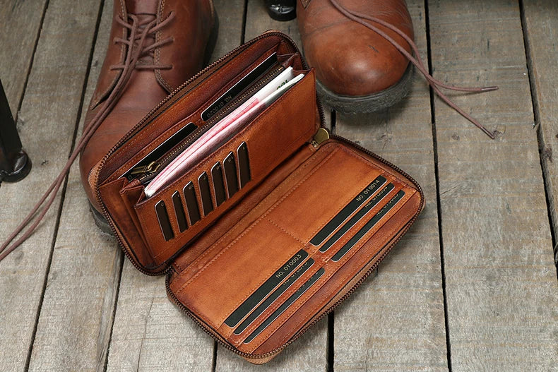 Éclatelle Vintage Leather Clutch Wallet for Men