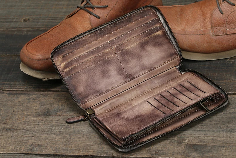 Éclatelle Vintage Leather Clutch Wallet for Men