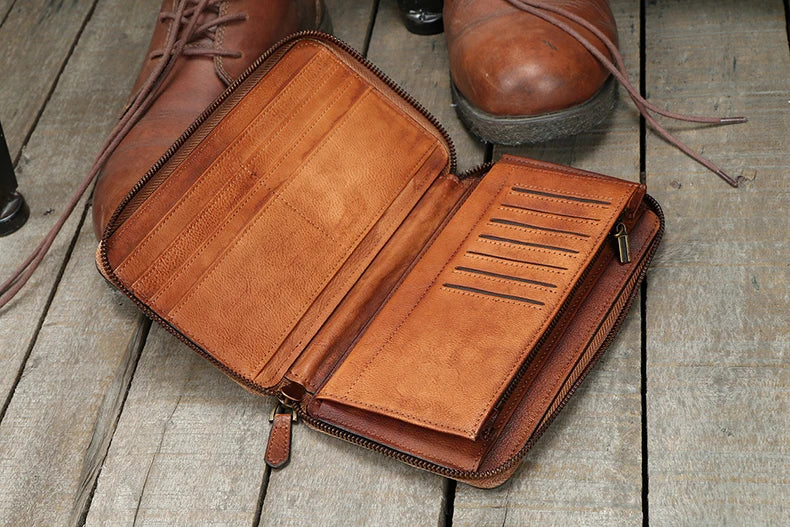 Éclatelle Vintage Leather Clutch Wallet for Men