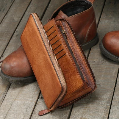 Éclatelle Vintage Leather Clutch Wallet for Men