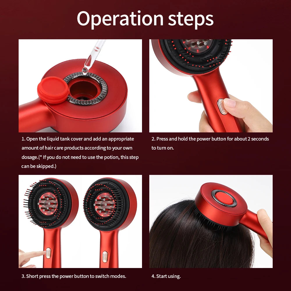 Éclatelle Infrared Scalp Massager Comb with Serum Applicator
