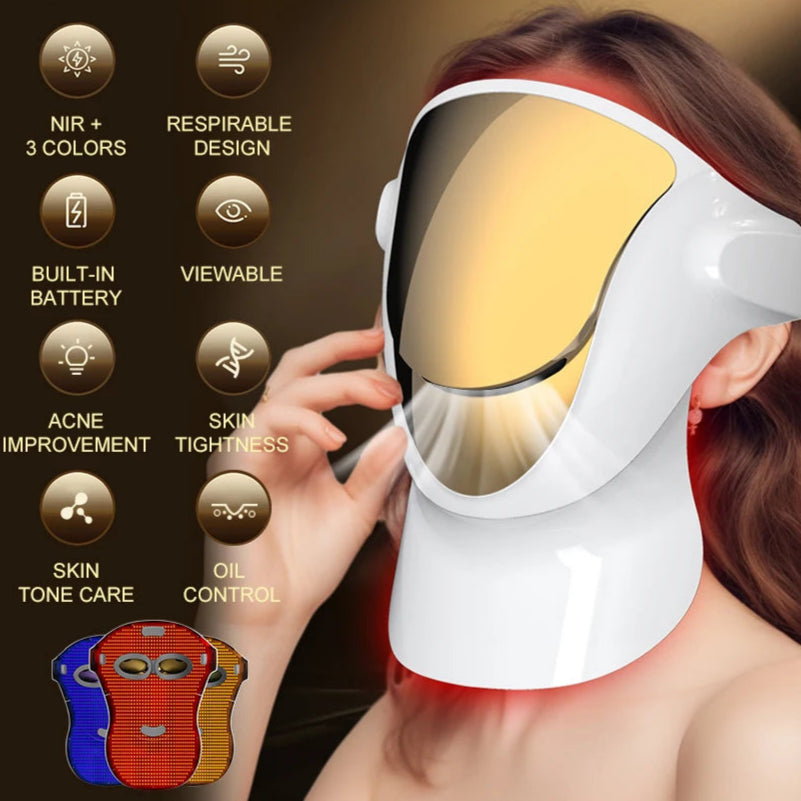 Éclatelle Premium LED Facial Mask with NIR & 3-Color Light Therapy