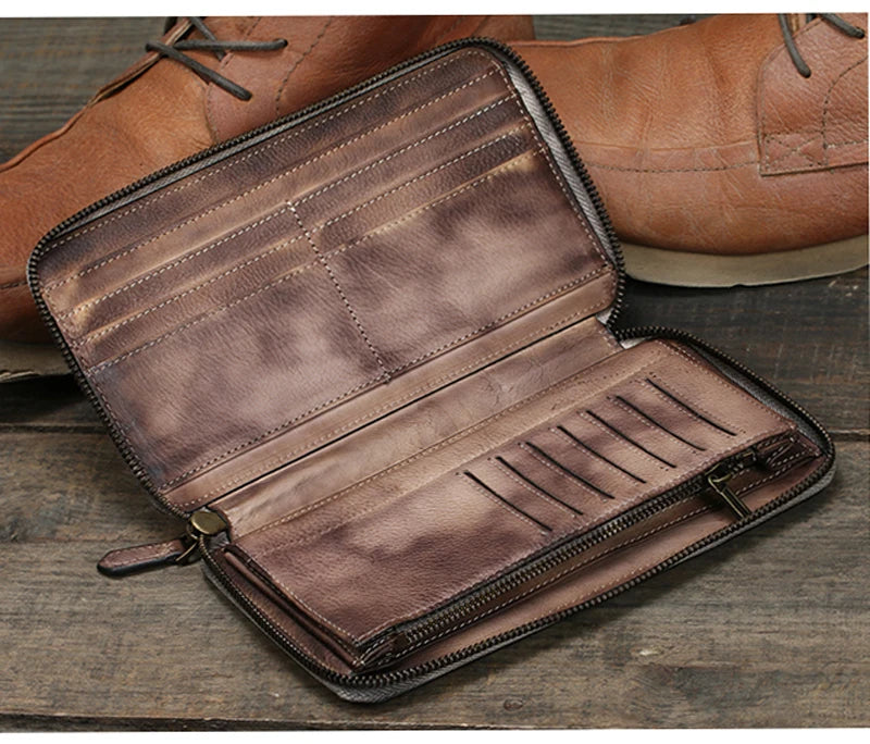 Éclatelle Vintage Leather Clutch Wallet for Men